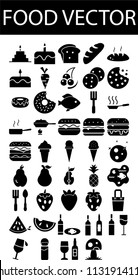 Food icons vector illustrations