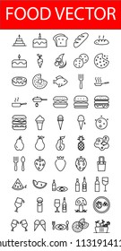 Food icons vector illustrations