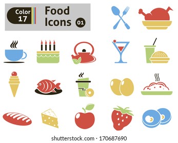 Food icons. Vector set for your design