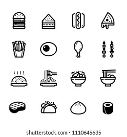 Food icons with White Background