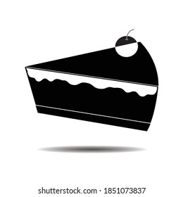 Food icons, white cake with black color