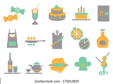 Food icon/Simple icons related to food and cooking for home party. 