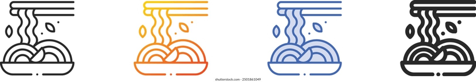 icono de comida. Diseño lineal delgado, degradado, trazo azul y estilo audaz aislado sobre fondo blanco