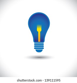 Food idea or culinary idea concept vector graphic. The illustration represents ideas of food, diet, nutrition, health, etc
