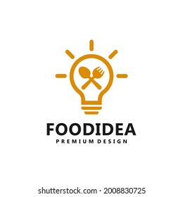 Food Idea with Cutlery Spoon and Fork Modern Logo Design