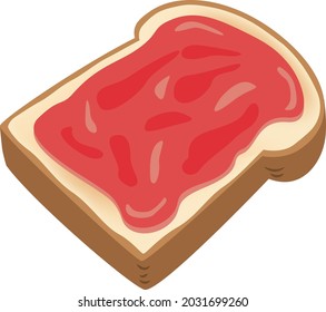 Food illustration
His toasted jam
Plain bread