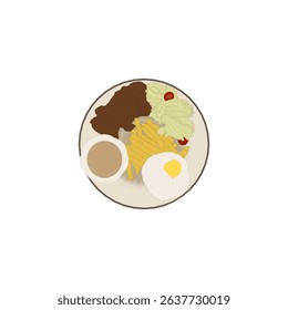 Food illustration image, steak, french fries