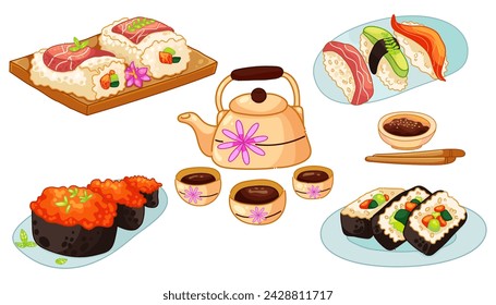 Food Illustration. Japanese food. Vector Illustration