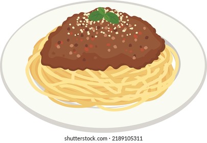 food illustration
meat sauce spaghetti (pasta)