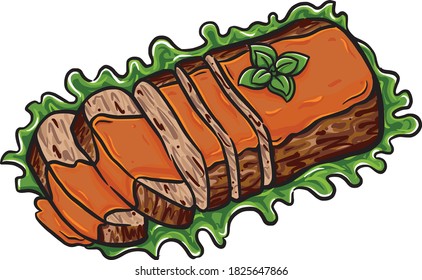 Food Illustration of a meatloaf