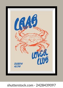 Food illustration in a poster frame. Matisse style. Hand drawn minimal design for wallpaper, wall decor, print, postcard, cover, template, banner.