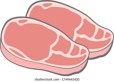 Food illustration series (pork) slice