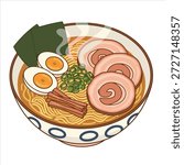 Food illustration vector of a ramen