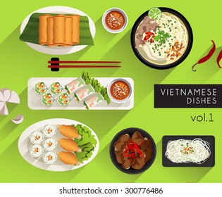 Food Illustration : Vietnamese Cuisine  : Vector Illustration