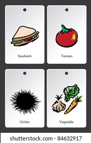 Food illustration vocabulary card