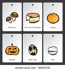 Food illustration vocabulary card