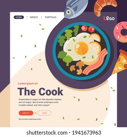 food illustration for website banner template, illustration template for website hero image. used for websiter image, banner and other