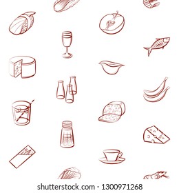 Food images. Background for printing, design, web. Seamless. Binary color.