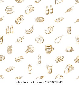 Food images. Background for printing, design, web. Seamless. Binary color.