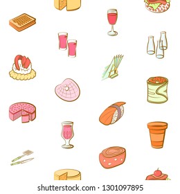 Food images. Background for printing, design, web. Seamless. Colored.