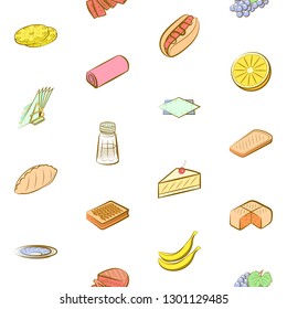 Food images. Background for printing, design, web. Seamless. Colored.