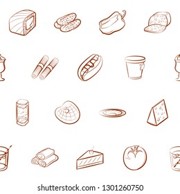 Food images. Background for printing, design, web. Seamless. Binary color.