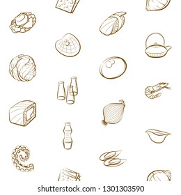 Food images. Background for printing, design, web. Seamless. Binary color.