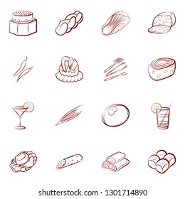Food images. Background for printing, design, web. Binary color.