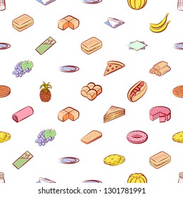 Food images. Background for printing, design, web. Seamless. Colored.