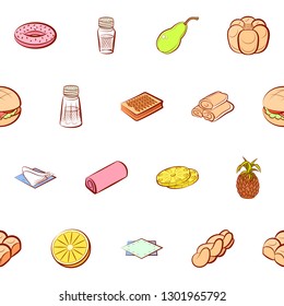 Food images. Background for printing, design, web. Seamless. Colored.