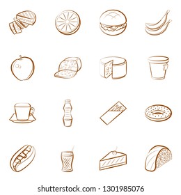Food images. Background for printing, design, web. Binary color.