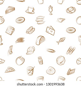 Food images. Background for printing, design, web. Seamless. Binary color.