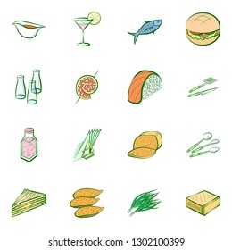 Food images. Background for printing, design, web. Colored.