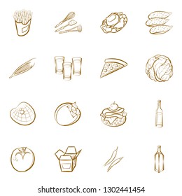 Food images. Background for printing, design, web. Binary color.