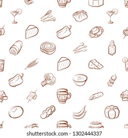 Food images. Background for printing, design, web. Seamless. Binary color.