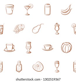 Food images. Background for printing, design, web. Seamless. Binary color.