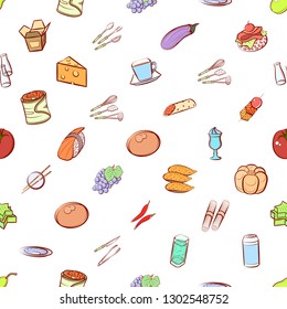 Food images. Background for printing, design, web. Seamless. Colored.