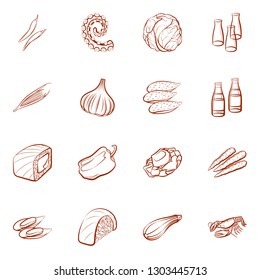 Food images. Background for printing, design, web. Binary color.