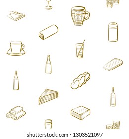 Food images. Background for printing, design, web. Seamless. Binary color.