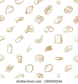 Food images. Background for printing, design, web. Seamless. Binary color.