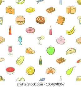 Food images. Background for printing, design, web. Seamless. Colored.