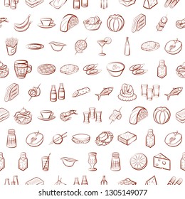 Food images. Background for printing, design, web. Seamless. Binary color.