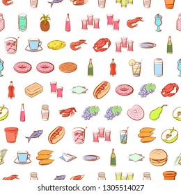 Food images. Background for printing, design, web. Seamless. Colored.
