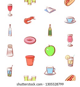 Food images. Background for printing, design, web. Seamless. Colored.