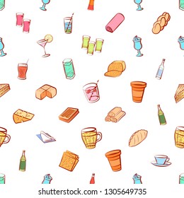 Food images. Background for printing, design, web. Seamless. Colored.