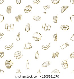 Food images. Background for printing, design, web. Seamless. Binary color.