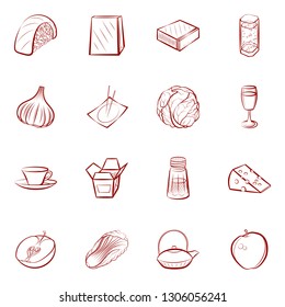 Food images. Background for printing, design, web. Binary color.