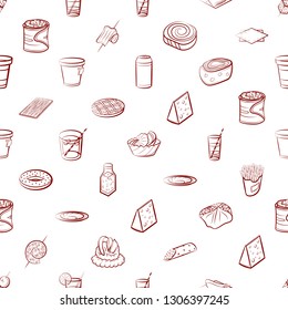 Food images. Background for printing, design, web. Seamless. Binary color.