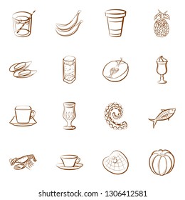 Food images. Background for printing, design, web. Binary color.