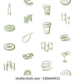 Food images. Background for printing, design, web. Seamless. Binary color.